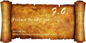 Fulea Oriána névjegykártya